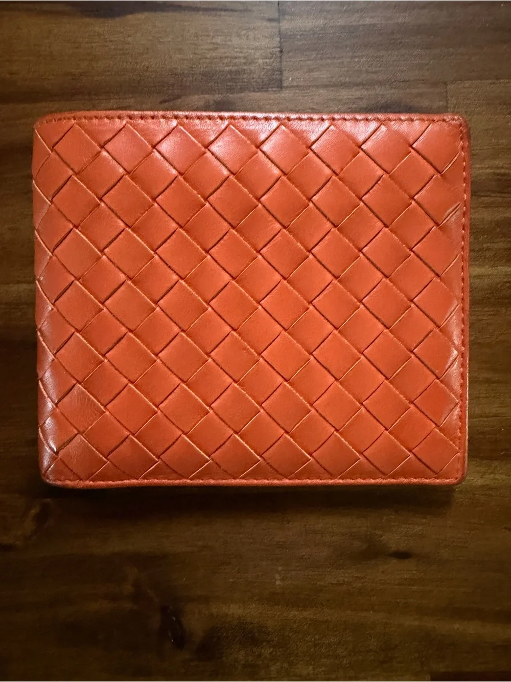 Bottega Veneta Intrecciato Bifold Wallet in Orange Leather - Picture 1 of 16